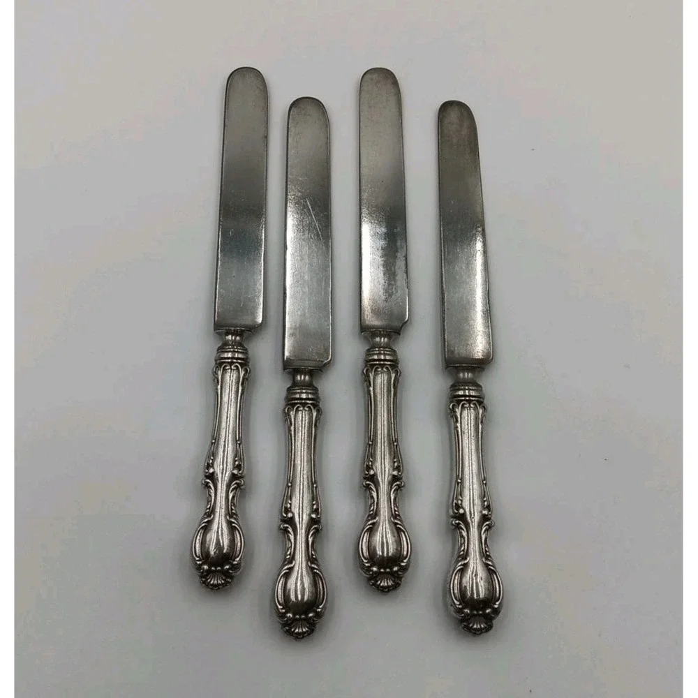 4 Wallace Silver PlateJOAN Pattern  ‎ Silverplate Flatware 1896 Knives